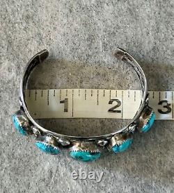 OLD Vintage Native American Navajo Turquoise Sterling silver TWISTED Bracelet
