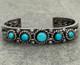 OLD Vintage Native American Navajo Turquoise THICK Twisted silver Bracelet 39.9g