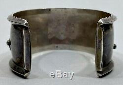 OLD Vintage Navajo Native American Sterling Silver Blue Turquoise Cuff Bracelet