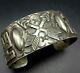 Old 1920s to 1930s NAVAJO Hand-Stamped Coin Silver Cuff BRACELET Whirling Logs