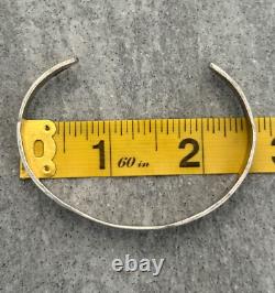 Old 30's VTG Native American Navajo Stamped ARROWS Hand Forged silver Bracelet