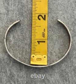Old 30's VTG Native American Navajo Stamped ARROWS Hand Forged silver Bracelet