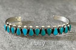 Old 60's Vintage Native American Navajo teardrop petit point turquoise bracelet