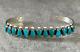 Old 60's Vintage Native American Navajo teardrop petit point turquoise bracelet