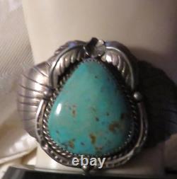 Old Native American Silver Turquoise Bracelet Southwestern Jewelry Vintage