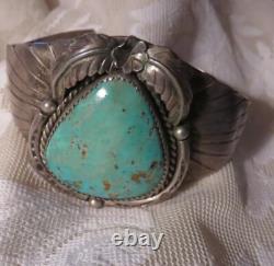 Old Native American Silver Turquoise Bracelet Southwestern Jewelry Vintage