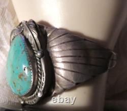 Old Native American Silver Turquoise Bracelet Southwestern Jewelry Vintage