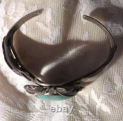 Old Native American Silver Turquoise Bracelet Southwestern Jewelry Vintage