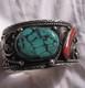 Old Native American Silver Turquoise Coral Bracelet Large Jewelry Vintage Mens
