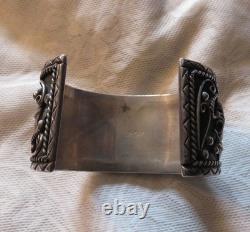 Old Native American Silver Turquoise Coral Bracelet Large Jewelry Vintage Mens