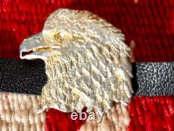 Old Pawn, Sterling Silver Eagle Concho Belt 30, 70 grams, Signed B. Snyder