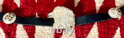 Old Pawn, Sterling Silver Eagle Concho Belt 30, 70 grams, Signed B. Snyder