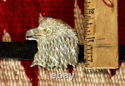 Old Pawn, Sterling Silver Eagle Concho Belt 30, 70 grams, Signed B. Snyder