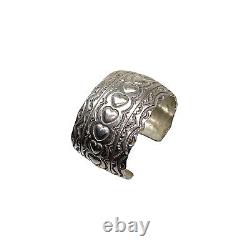 Old Pawn Vintage Sterling Silver Wide Cuff Bracelet