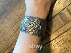 Old Pawn Vintage Sterling Silver Wide Cuff Bracelet