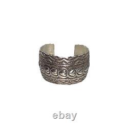 Old Pawn Vintage Sterling Silver Wide Cuff Bracelet