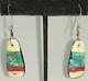 Old Santo Domingo Pueblo'depression''battery' earrings, turquoise, shell