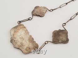 Old VTG Native American Zuni Sterling Silver Stone Shell Flower Jewelry Set