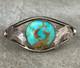 Old Vintage Native American Navajo BIG Turquoise GEM CARINATED Sterling Bracelet