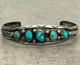 Old Vintage Native American Navajo HAND CUT Turquoise Sterling Bracelet 6.75 in