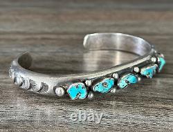 Old Vintage Native American Navajo Hand Made Turquoise Sterling silver Bracelet