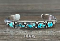 Old Vintage Native American Navajo Hand Made Turquoise Sterling silver Bracelet