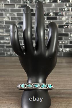 Old Vintage Native American Navajo Hand Made Turquoise Sterling silver Bracelet