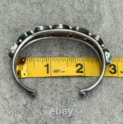Old Vintage Native American Navajo NUMBER 8 MINE Turquoise Sterling Bracelet 7