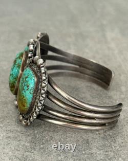Old Vintage Native American Navajo ROYSTON Turquoise Sterling Bracelet 51.5g 7in