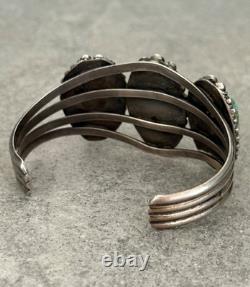 Old Vintage Native American Navajo ROYSTON Turquoise Sterling Bracelet 51.5g 7in