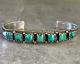 Old Vintage Native American Navajo Square Turquoise Row Sterling silver Bracelet