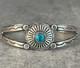 Old Vintage Native American Navajo Turquoise CONCHO Sterling silver Bracelet