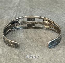 Old Vintage Native American Navajo Turquoise CONCHO Sterling silver Bracelet