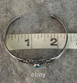 Old Vintage Native American Navajo Turquoise CONCHO Sterling silver Bracelet