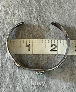 Old Vintage Native American Navajo Turquoise CONCHO Sterling silver Bracelet