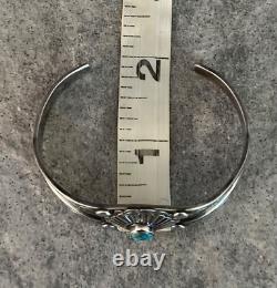 Old Vintage Native American Navajo Turquoise CONCHO Sterling silver Bracelet