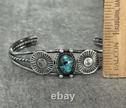 Old Vintage Native American Navajo Turquoise Concho Sterling silver Bracelet