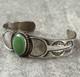 Old Vintage Native American Navajo Turquoise FINELY STAMPED Sterling Bracelet