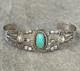Old Vintage Native American Navajo Turquoise REPOUSSE Sterling silver Bracelet