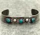 Old Vintage Native American Navajo Turquoise STAMPED Sterling Bracelet 6.5 in