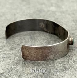 Old Vintage Native American Navajo Turquoise STAMPED Sterling Bracelet 6.5 in