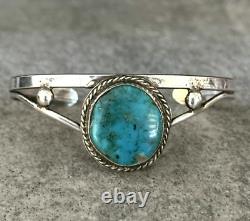 Old Vintage Native American Navajo Turquoise Sterling Bracelet
