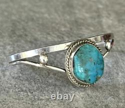 Old Vintage Native American Navajo Turquoise Sterling Bracelet