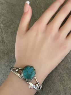 Old Vintage Native American Navajo Turquoise Sterling Bracelet