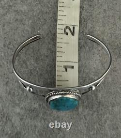 Old Vintage Native American Navajo Turquoise Sterling Bracelet