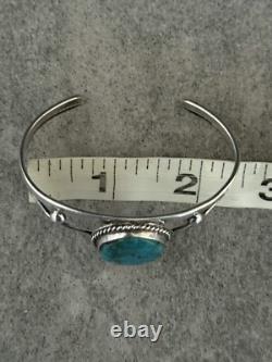 Old Vintage Native American Navajo Turquoise Sterling Bracelet