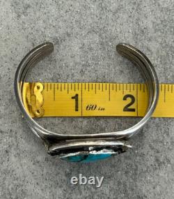 Old Vintage Native American Navajo Turquoise Sterling Bracelet 6.5 in 43+g