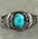 Old Vintage Native American Navajo Turquoise Sterling Bracelet 6.75 in 44g