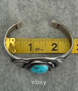 Old Vintage Native American Navajo Turquoise Sterling Bracelet 6.75 in 44g