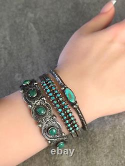 Old Vintage Native American Navajo Turquoise Sterling silver Bracelet